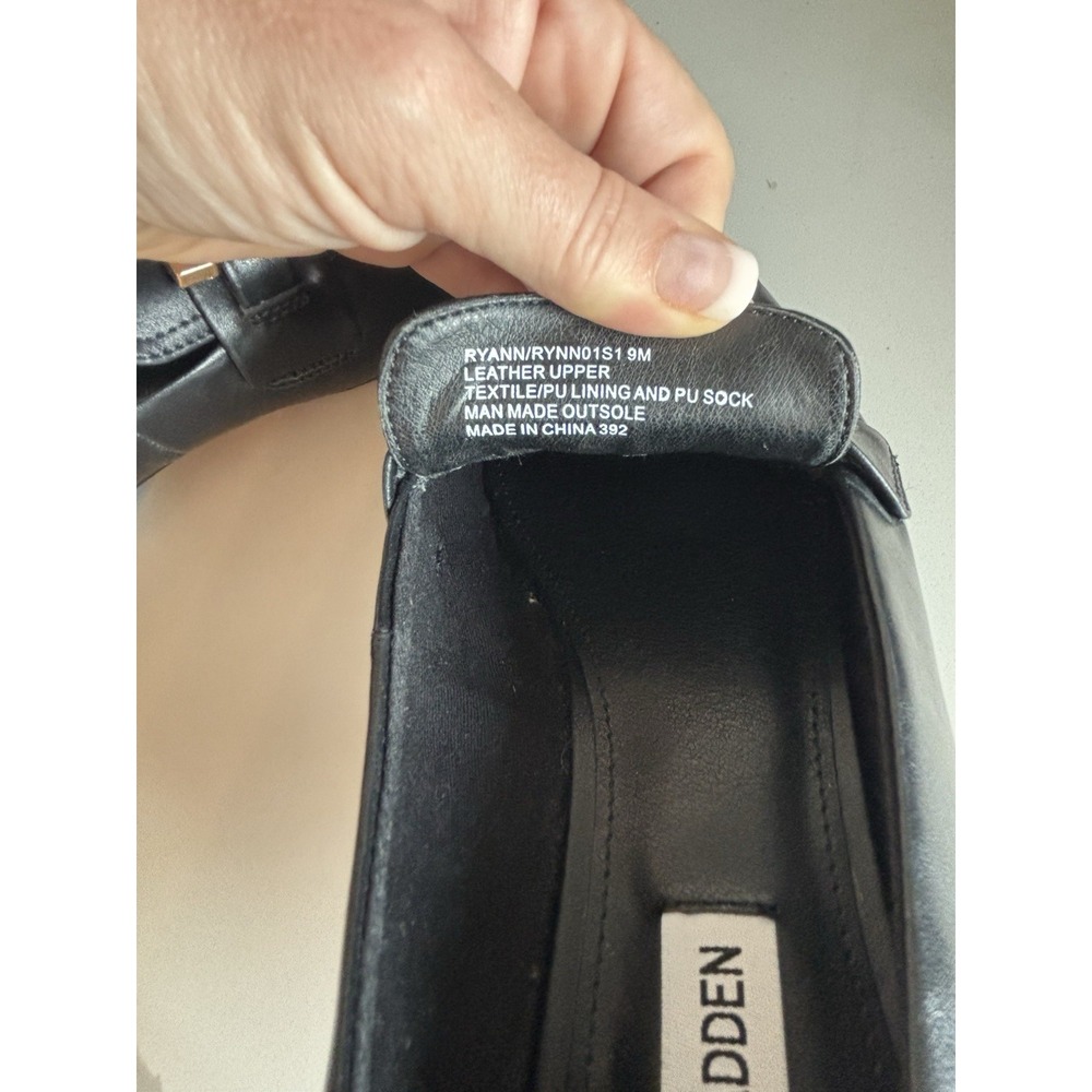 Steve Madden Ryann Loafers 9 Black PU Leather - Picture 5 of 6
